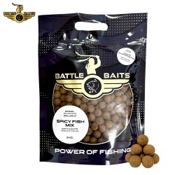 Протеинови топчета за захранване BATTLE BAITS Spicy Fish Mix 3kg