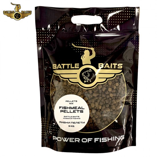 Рибни пелети BATTLE BAITS Fishmeal Pellets Mix 3kg Рибни пелети BATTLE BAITS Fishmeal Pellets Mix 3kg