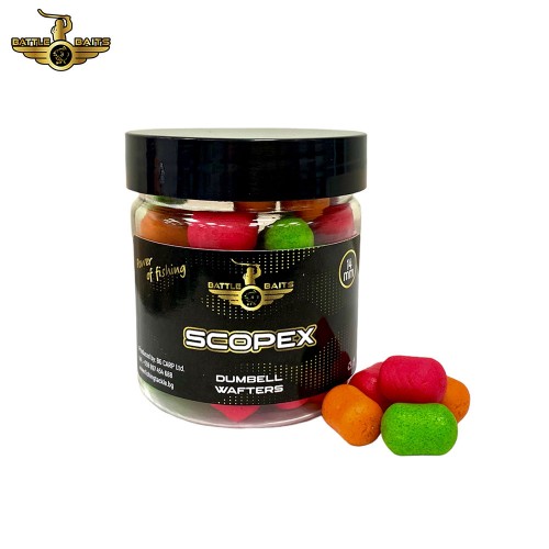 Дъмбели BATTLE BAITS Dumbell Wafters Scopex 14mm