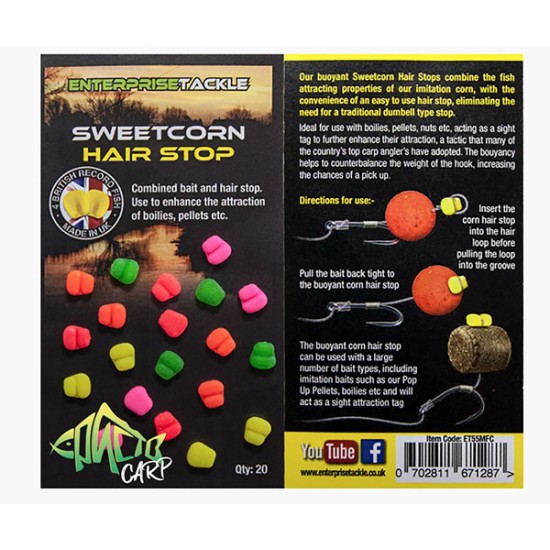 Царевица стопер ET Mini Sweet Corn Hair Stops Mixed Fluoro Colours