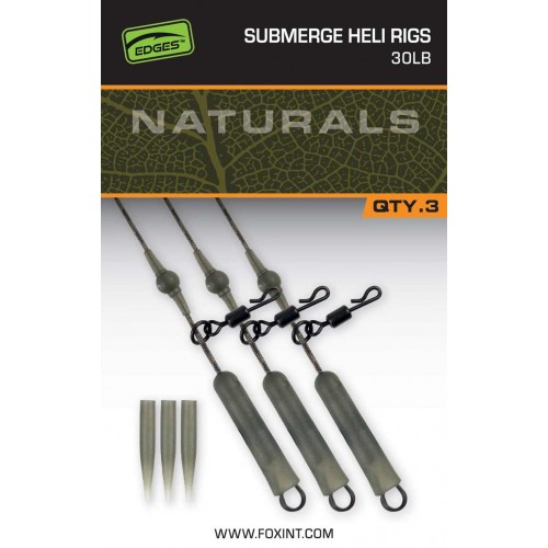 Готов хеликоптер монтаж Fox Edges Naturals Submerge Heli Rig Leaders